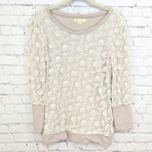 Anthro. Comme Toi Lace Top